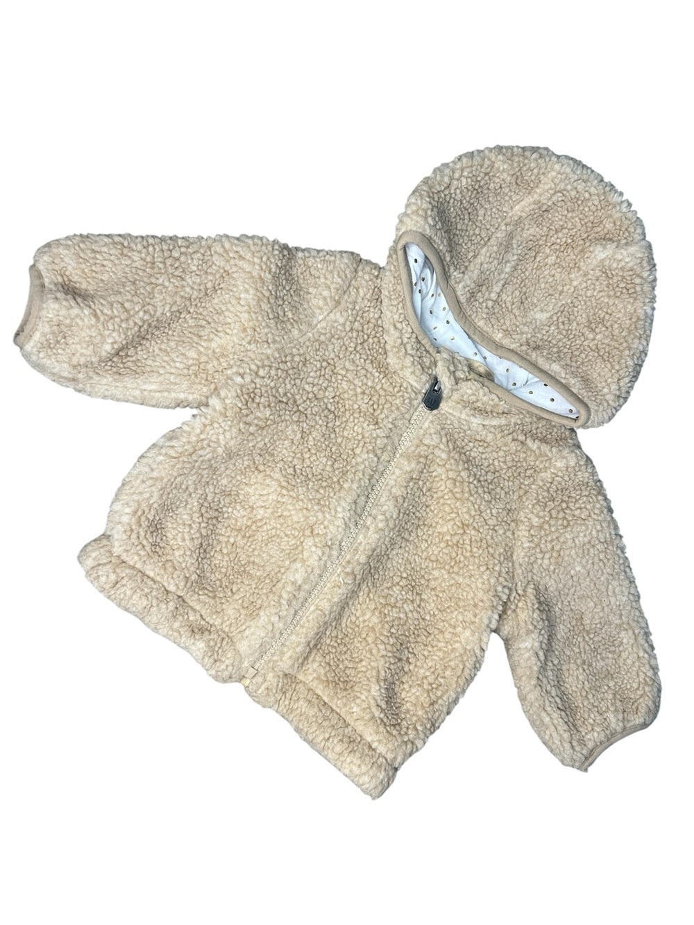 Cozy Sherpa Hooded Jacket - Cream/Tan